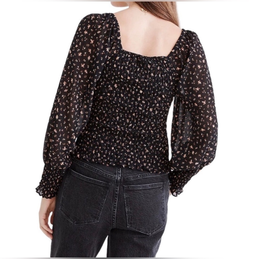 Madewell Smocked Floral Top - Picture 2 of 5